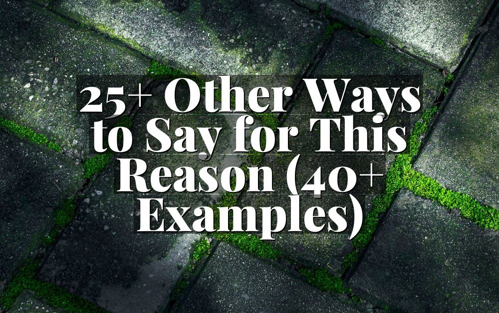 25+ Other Ways to Say for This Reason (40+ Examples)