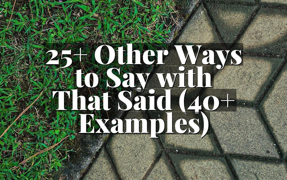 25+ Other Ways to Say with That Said (40+ Examples)