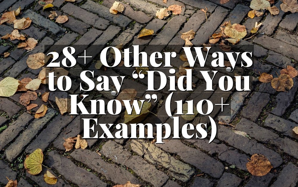 28+ Other Ways to Say “Did You Know” (110+ Examples)