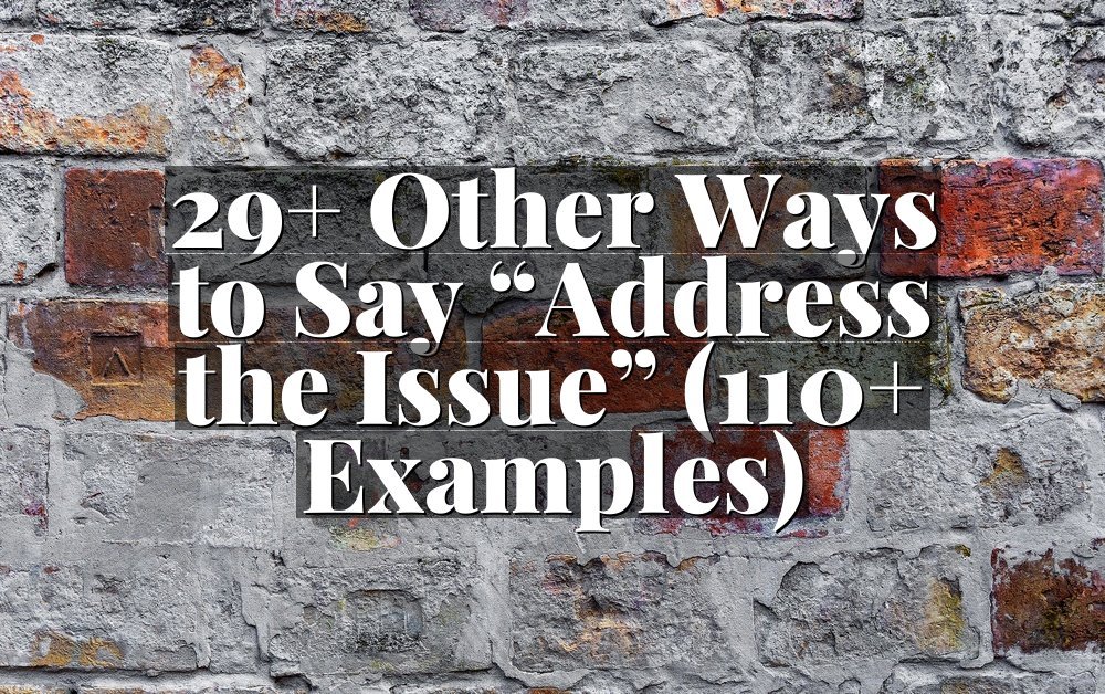 29+ Other Ways to Say “Address the Issue” (110+ Examples)