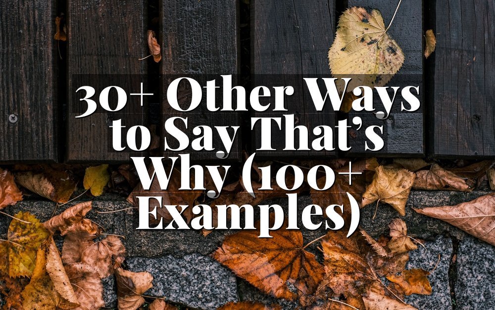 30+ Other Ways to Say That’s Why (100+ Examples)