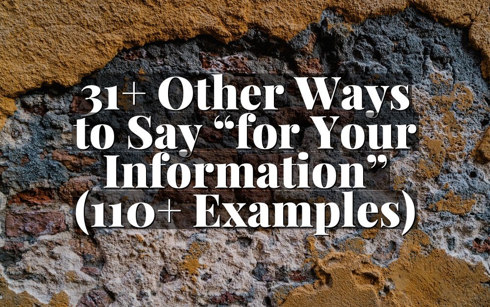 31+ Other Ways to Say “for Your Information” (110+ Examples)